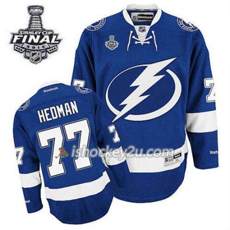 Reebok Mænd NHL Tampa Bay Lightning Trøje Valtteri Filppula #77 Hjemme Blå 2015 Stanley Cup