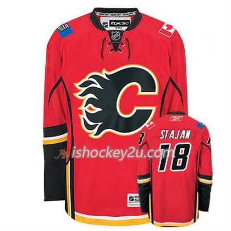 Reebok Mænd NHL Calgary Flames Trøje Matt Stajan #18 Hjemme Rød