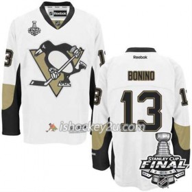 Reebok NHL Pittsburgh Penguins Trøje Nick Bonino #13 Hvid Udebane 2016 Stanley Cup