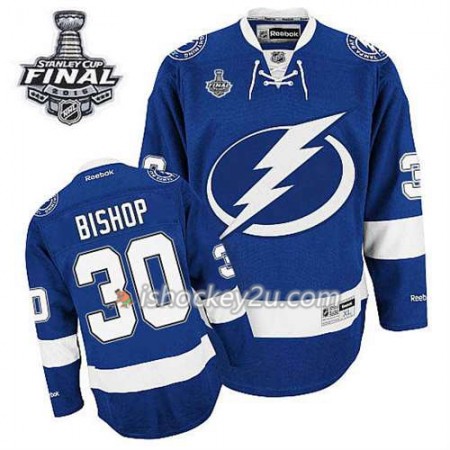 Reebok Mænd NHL Tampa Bay Lightning Trøje Antti Raanta #30 Hjemme Blå 2015 Stanley Cup
