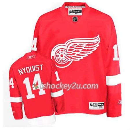 Reebok Mænd NHL Detroit Red Wings Trøje Gustav Nyquist #14 Hjemme Rød