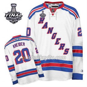 Reebok Mænd NHL New York Rangers Trøje Chris Kreider #20 Udebane Hvid 2014 Stanley Cup