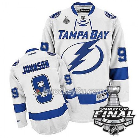 Reebok NHL Tampa Bay Lightning Trøje Tyler Johnson #9 Hvid Udebane 2016 Stanley Cup