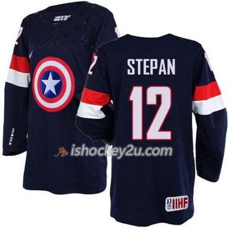 Reebok Mænd NHL USA Team Trøje Derek Stepan #12 Blå Reebok Mænd NHL USA Team Trøje Derek Stepan #12 Blå