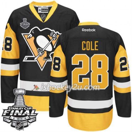 Reebok NHL Pittsburgh Penguins Trøje Ian Cole #28 Sort Tredje 2016 Stanley Cup