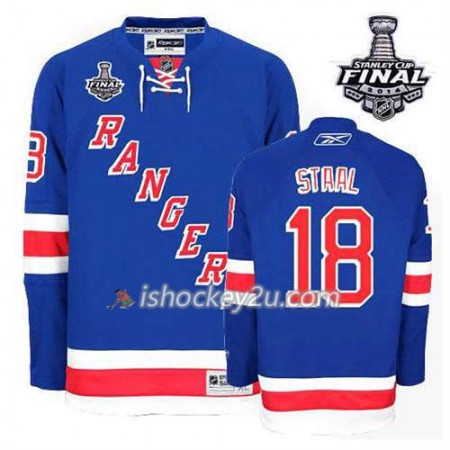 Reebok Mænd NHL New York Rangers Trøje Marc Staal #18 Hjemme Blå 2014 Stanley Cup