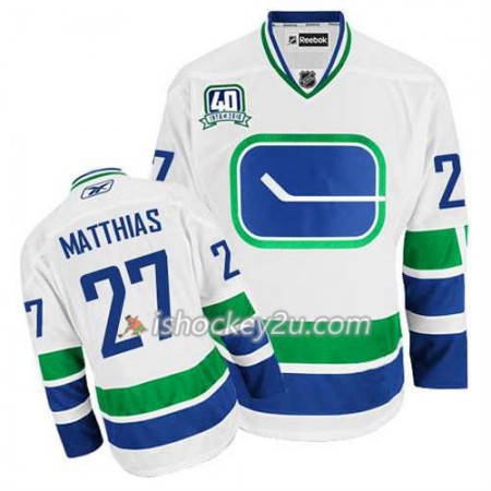 Reebok Mænd NHL Vancouver Canucks Trøje Shawn Matthias #27 Tredje Hvid Reebok Mænd NHL Vancouver Canucks Trøje Shawn Matthias #27 Tredje Hvid
