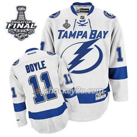 Reebok Mænd NHL Tampa Bay Lightning Trøje Brian Boyle #11 Udebane Hvid 2015 Stanley Cup