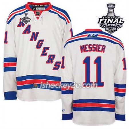 Reebok Mænd NHL New York Rangers Trøje Mark Messier #11 Udebane Hvid 2014 Stanley Cup