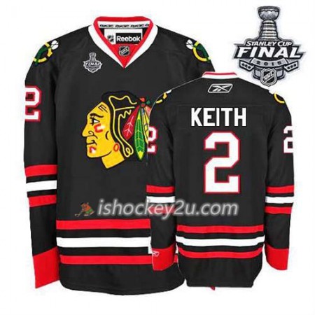 Reebok Dame NHL Chicago Blackhawks Trøje Duncan Keith #2 Tredje Sort 2015 Stanley Cup