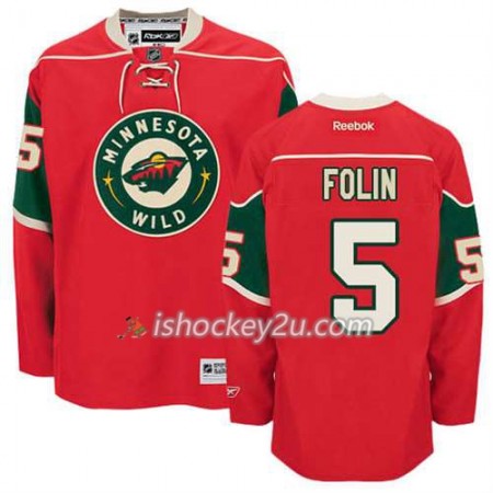 Reebok Mænd NHL Minnesota Wild Trøje Christian Folin #5 Hjemme Rød