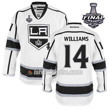 Reebok Mænd NHL Los Angeles Kings Trøje Justin Williams #14 Udebane Hvid 2014 Stanley Cup