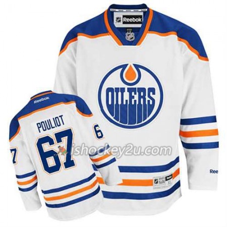Reebok Mænd NHL Edmonton Oilers Trøje Benoit Pouliot #67 Udebane Hvid Reebok Mænd NHL Edmonton Oilers Trøje Benoit Pouliot #67 Udebane Hvid