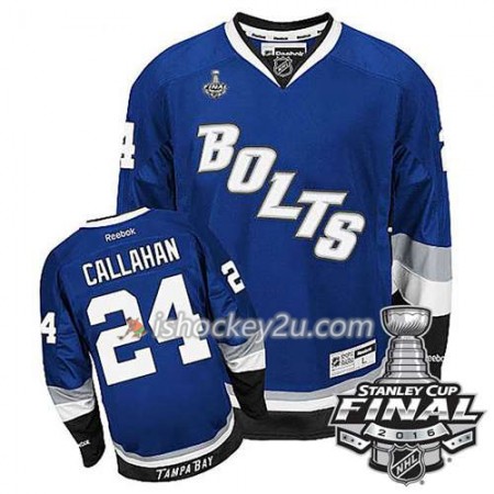 Reebok NHL Tampa Bay Lightning Trøje Ryan Callahan #24 Blå Tredje 2016 Stanley Cup