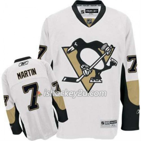 Reebok Mænd NHL Pittsburgh Penguins Trøje Paul Martin 7 Hvid Udebane