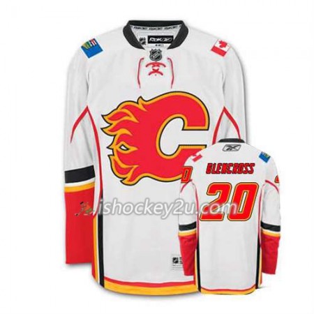 Reebok Mænd NHL Calgary Flames Trøje Curtis Glencross #20 Udebane Hvid