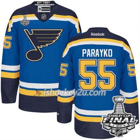 Reebok NHL St. Louis Blues Trøje Colton Parayko #55 Blå Hjemme 2016 Stanley Cup