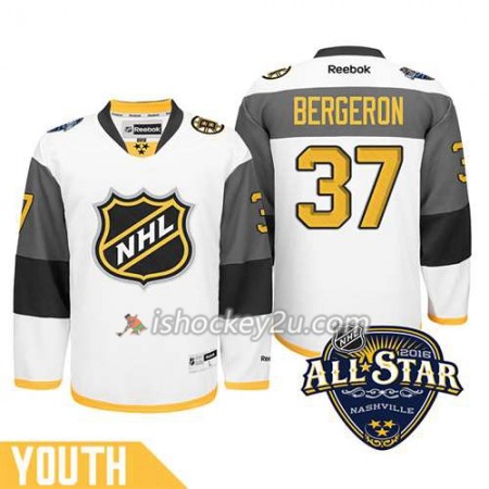 Børn NHL 2016 All-Star Boston Bruins Trøje Patrice Bergeron #37 Hvid