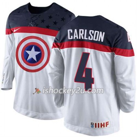 Reebok Mænd NHL USA Team Trøje John Carlson #4 Hvid