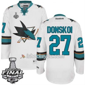 Reebok NHL San Jose Sharks Trøje Joonas Donskoi #27 Hvid Udebane 2016 Stanley Cup