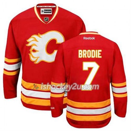 Reebok Mænd NHL Calgary Flames Trøje TJ Brodie #7 Tredje Rød