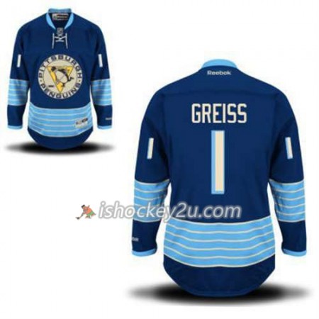 Reebok Mænd NHL Pittsburgh Penguins Trøje Thomas Greiss 1 Blå Tredje