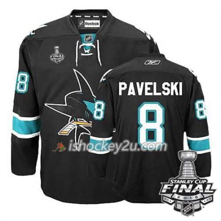 Reebok NHL San Jose Sharks Trøje Joe Pavelski #8 Sort Tredje 2016 Stanley Cup Reebok NHL San Jose Sharks Trøje Joe Pavelski #8 Sort Tredje 2016 Stanley Cup