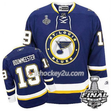 Reebok NHL St. Louis Blues Trøje Jay Bouwmeester #19 Blå Tredje 2016 Stanley Cup