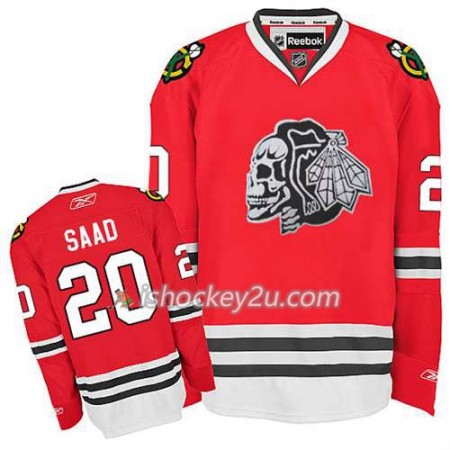 Børn NHL Chicago Blackhawks Trøje Brandon Saad #20 Skull Rød