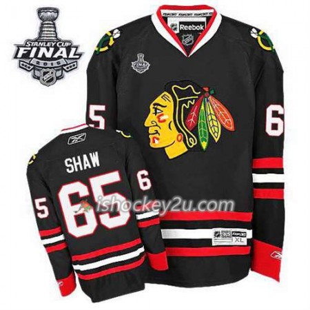 Børn NHL Chicago Blackhawks Trøje Andrew Shaw #65 Tredje Sort 2015 Stanley Cup