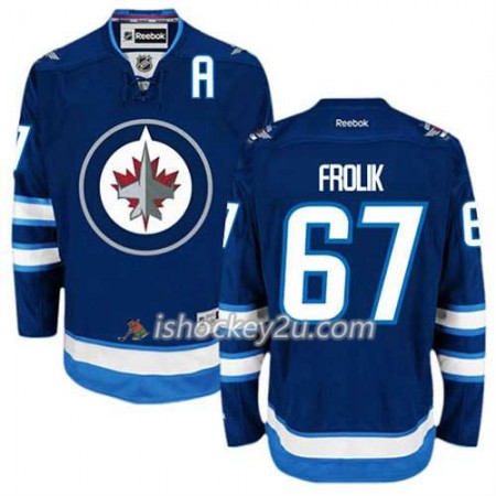 Reebok Mænd NHL Winnipeg Jets Trøje Michael Frolik #67 Hjemme Blå