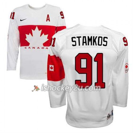 Børn NHL Canada Team Trøje Steven Stamkos #91 Hjemme Hvid