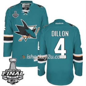 Reebok NHL San Jose Sharks Trøje Brenden Dillon #4 Teal Hjemme 2016 Stanley Cup