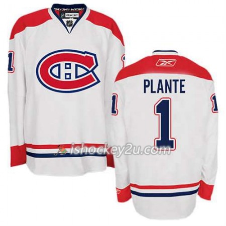 Reebok Mænd NHL Montreal Canadiens Trøje Jacques Plante #1 Udebane Hvid