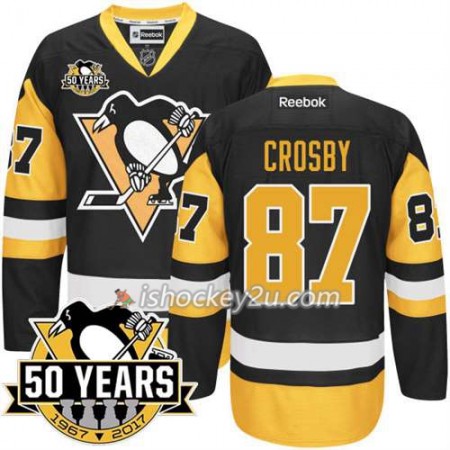 Reebok NHL Pittsburgh Penguins Trøje 2016 Stanley Cup Champions Sidney Crosby #87 50th Anniversary