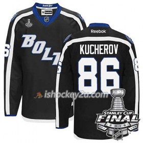 Reebok NHL Tampa Bay Lightning Trøje Nikita Kucherov #86 Sort Tredje 2016 Stanley Cup