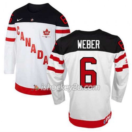 Børn NHL Canada Team Trøje Shea Weber #6 100th Anniversary Hvid
