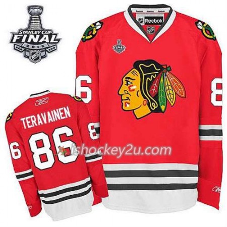 Reebok Mænd NHL Chicago Blackhawks Trøje Teuvo Teravainen #86 Hjemme Rød 2015 Stanley Cup