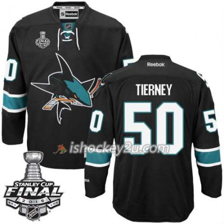 Reebok NHL San Jose Sharks Trøje Chris Tierney #50 Sort Tredje 2016 Stanley Cup