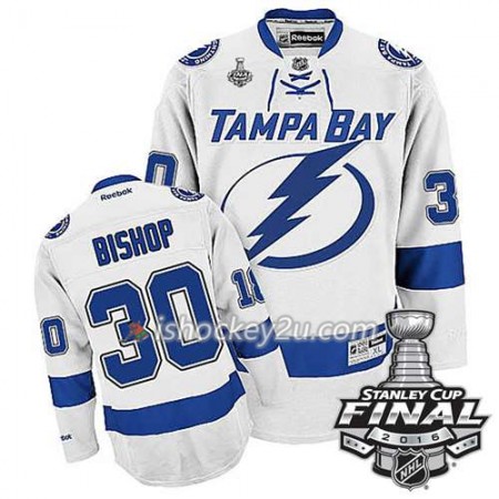 Reebok NHL Tampa Bay Lightning Trøje Ben Bishop #30 Hvid Udebane 2016 Stanley Cup