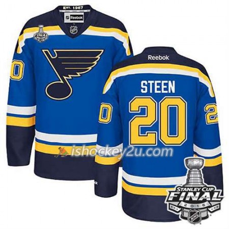 Reebok NHL St. Louis Blues Trøje Alexander Steen #20 Blå Hjemme 2016 Stanley Cup