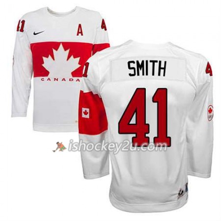 Reebok Mænd NHL Canada Team Trøje Mike Smith #41 Hjemme Hvid