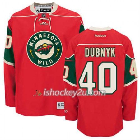 Reebok Mænd NHL Minnesota Wild Trøje Devan Dubnyk #40 Hjemme Rød
