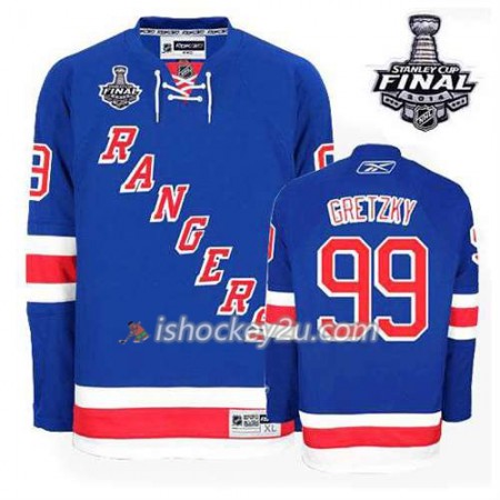 Reebok Mænd NHL New York Rangers Trøje Wayne Gretzky #99 Hjemme Blå 2014 Stanley Cup