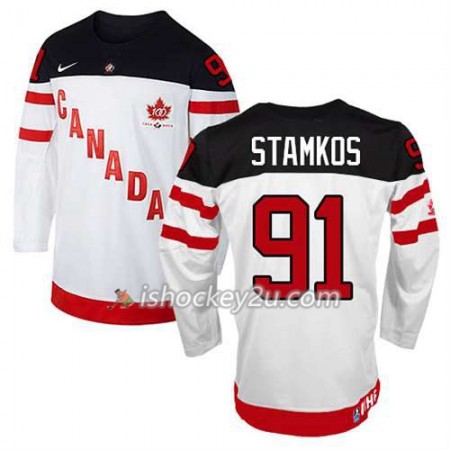 Børn NHL Canada Team Trøje Steven Stamkos #91 100th Anniversary Hvid