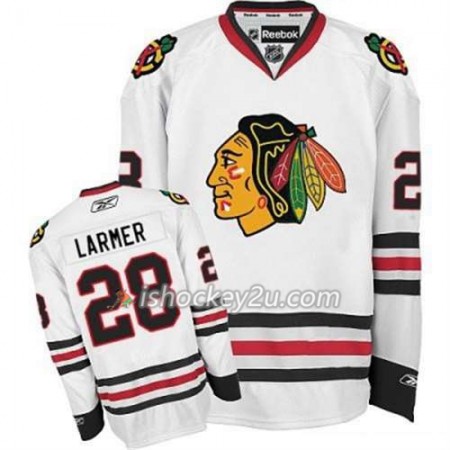 Reebok Mænd NHL Chicago Blackhawks Trøje Steve Larmer 28 Hvid Udebane