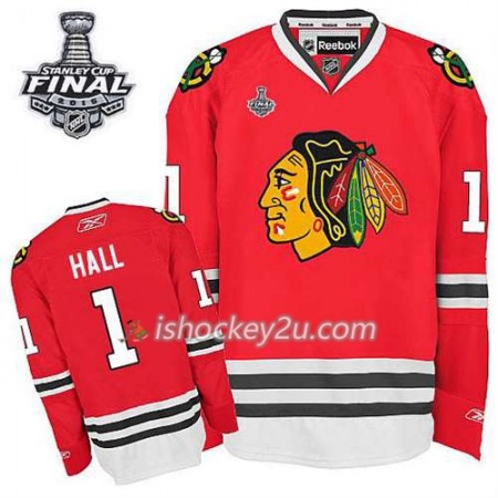 Reebok Mænd NHL Chicago Blackhawks Trøje Evgeni Nabokov #1 Hjemme Rød 2015 Stanley Cup