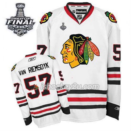 Reebok Mænd NHL Chicago Blackhawks Trøje Trevor Van Riemsdyk #57 Udebane Hvid 2015 Stanley Cup Reebok Mænd NHL Chicago Blackhawks Trøje Trevor Van Riemsdyk #57 Udebane Hvid 2015 Stanley Cup