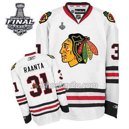 Reebok Mænd NHL Chicago Blackhawks Trøje Antti Raanta #31 Udebane Hvid 2015 Stanley Cup