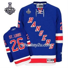 Reebok Mænd NHL New York Rangers Trøje Martin St. Louis #26 Hjemme Blå 2014 Stanley Cup